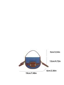 Premium Texture Saddle Bag, Vintage Patchwork Handbag, 2025 New Casual Versatile Crossbody Bag - Brown - View 3
