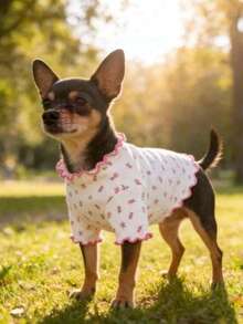Spring/Summer/Autumn Pet Elastic Ice Silk Lace Trim Inner Vest, Thin Breathable Short Sleeve Dog/Cat Universal Top - Red and White - View 4
