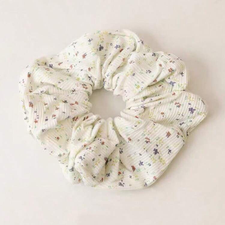 Dây buộc tóc scrunchie vải hoa mềm & co giãn, dịu nhẹ cho tóc, dây buộc tóc đuôi ngựa đa năng dùng hàng ngày - Nhiều màu - Xem 7