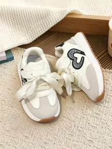 1 Pair Boys' German Trainer Shoes Spring Children's Shoes Little Girls Casual Fashion Soft Sole Lightweight Sneakers - Beige - View 2