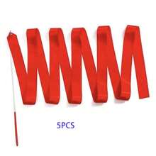 Rhythmic Gymnastics Ribbons, Dance Streamers, Dance Performance Silk Ribbons, Glittering Dance Satin Ribbons With Rotating Baton - Multicolor - View 27