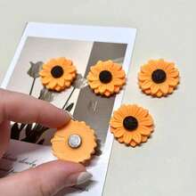 5/10/15 pièces Aimants de réfrigérateur tournesol, autocollants de réfrigérateur en résine vive, décoration essentielle de la cuisine et de la maison, décoration de chambre et accessoires de bureau, tableau blanc, aimants de réfrigérateur floraux - jaune - Voir 4