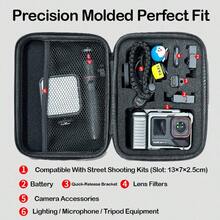 Bolsa de almacenamiento multifuncional de carcasa dura para cámara de acción, adecuada para kit de fotografía callejera, estuche protector especializado a prueba de golpes, divisores de corte preciso, bolsa de clasificación de accesorios digitales, solo bolsa vacía, accesorios no incluidos - Ver 5