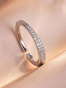 rakol 1pc Fashion Minimalist Square Round Geometric Open Ring For Women, Daily Wear, Stackable - Round - View 2