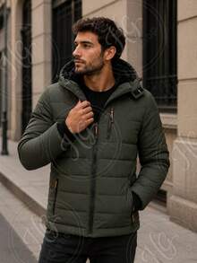 Thermal Jacket/Bobby Jacket, Padded And Lined, For Trekking, Snow, And Extreme Cold - Brown Plush - View 4