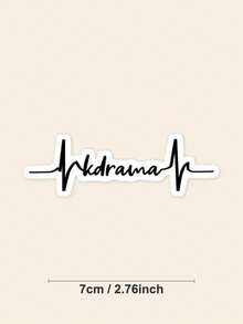 1pc/3pcs Minimalist K-Drama Heartbeat Sticker, Cute Kdrama Fan Decal For Kindle Cover, Aesthetic Korean Drama Lifeline Typography Sticker, Creative Gift For KDrama Lovers & Fans - Multicolor - View 2