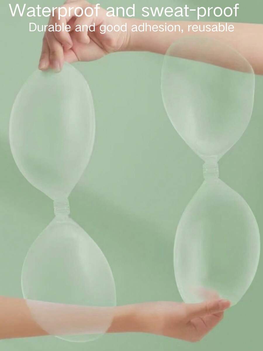 1pc Women's Silicone Invisible Bra, Invisible Shoulder Strap Lifting Design, Self-Adhesive Strapless Invisible Style, Suitable For Wedding Dress/Evening Gown, Off-Shoulder Tops, Backless Tops, Spaghetti Strap Tops, Bodycon Dresses, Sheer Tops, Camisole Sets, Bridal Shower, Travel, Party, Cocktail Dress, Wedding/Formal Dinner And Other Occasions. - Multicolor - View 1