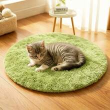 Thickened Round Rug 1 Pc Suitable For Bedroom Modern Fluffy Round Rug, Suitable For Living Room Round Fluffy Rug, Non-Slip Furry Soft Rug, Door Mat Living Room Floor Bedroom - Green - View 13