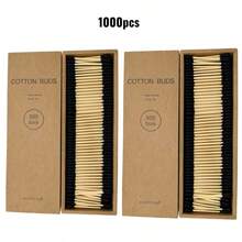 1000pcs Natural Bamboo Double-Ended Cotton Swabs - View 7