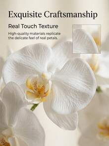 1/2pcs Artificial Large Branch Phalaenopsis Orchid, Home Aesthetic Floral Decoration, Wedding Decor, Holiday Party Supplies, Home Decor, Room Decoration, Random Style Shipped - White - View 4