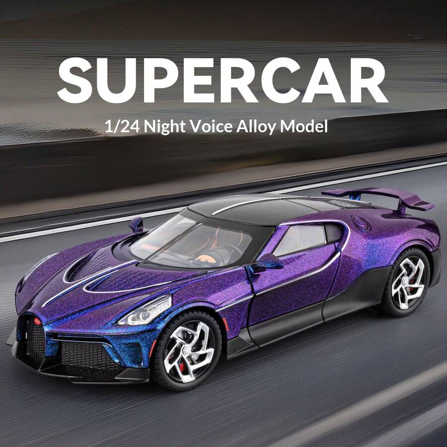Maisto 1/24 Scale Metal Die-Cast La Noire Supercar Model, 4-Wheel Suspension, Rear Wheel Rebound, Adjustable Rear Wing, Front Wheel Steering, Suitable For Collection, Home Decor, Party Decoration, Toy Car Collection - Multicolor - View 1