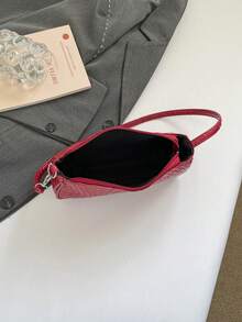 Nueva bolsa de hombro versátil y de moda con textura, bolso de mano para mujer - Rojo 2 - Ver 5