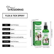 寵物驅蟲噴霧，犬貓毛皮與皮膚驅蟲日常溫和清潔護理劑 - 100ml - 查看 6