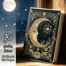 1pc/2pcs A5 136 Pages PP Cover Notebook - Sun & Moon, European Gothic Vintage Mysterious Galaxy Style, Lined Notebook, Fashion Notebook, Writing Practice Book, Travel Journal, Office Supplies, Stationery, Creative Gift For Women, Premium Gift, Back To School Essentials - A5 - View 14