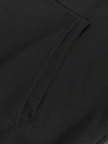 Classic Men's Hoodie With Adjustable Drawstring And Kangaroo Pocket. - 黑色 - 查看 4