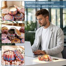 16pcs Random Mandala Pattern Empty Candle Tins, 2.5oz Portable Metal Candle Tins With Lids, DIY Candle Making Containers, Travel Storage Tins, Suitable For Storing Candles, Spices, Small Crafts And More - Mandala Pattern - View 10