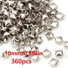 100/320 chiếc đinh tán kim loại hình chóp vuông 10mm màu bạc kiểu Punk Rock, 4 chấu, thích hợp để tự làm đồ da, túi xách, quần áo, giày dép. - A - Xem 15