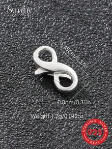 SYMFNY 1 pieza Conector de joyería con símbolo de infinito de plata de ley 925, extensor de pulsera, accesorio DIY - Hebilla en forma de 8 - Ver 7