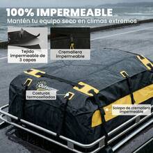 Outsunny Bolsa de Techo para Coche 594L, Impermeable, Cofre de Techo para Coche con 6 Correas Ajustables, Alfombrilla Antideslizante, Ganchos, Adecuada para Todos Los Vehículos con/sin Portaequipajes - Amarillo - Ver 4