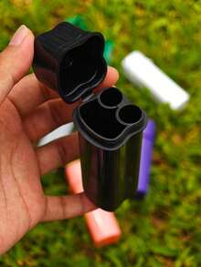 1件 2合1香菸與打火機收納盒，雙槽香菸夾，打火機與香菸保護盒，防異味密封盒，捲菸收納盒，抽菸配件，適合送給家人與朋友的完美禮物，父親節、生日、新年禮物 - 雙孔 - 查看 13