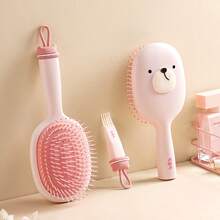 High Quality Cute 3D Bear Air Cushion Comb Cleaning Tool Set, Soft Round Tip Air Cushion Scalp Massage Comb, Anti-Static Hair Brush, Suitable For Girls And Women's Daily Hair Care - Air Cushion Comb - View 2