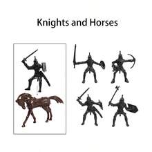 Modelo de juguete de soldado guerrero medieval, caballero de caballería, hombres militares del antiguo Imperio Romano, para niños, batalla de lucha, juego de mesa de - Multicolor - Ver 5