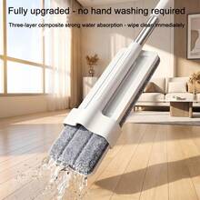 New Large Mop Set With 360° Rotation, Reusable Microfiber Mop Pad, Suitable For Tile, Hardwood And Composite Floors Wet And Dry Cleaning, Hands-Free Floor Mop, Home Use First Choice - Hands-free Mop - View 3