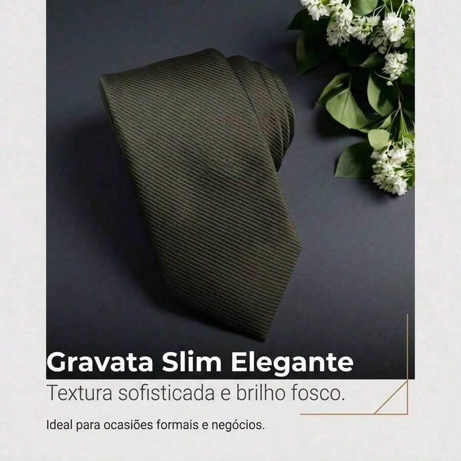 A Matte Twill Tie, A Versatile Tie Suitable For Work, Interviews, And Weddings. - 軍綠色 - 查看 1