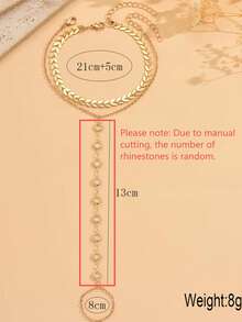 Fashionable And Personalized Fishbone Chain, Rhinestone Ankle Chain, Versatile Ankle Chain, Foldable Toe Ankle Chain, Female - Gold - View 4