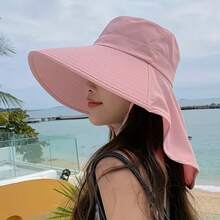 2026 New 1pc Women's Ponytail Hole Bucket Hat - Breathable Material, Adjustable Drawstring, Suitable For Outdoor Activities And Daily Wear - Multicolor - View 12