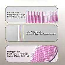 1 buah Sisir Anti Kusut, Cocok untuk Rambut Keriting, Lurus, Basah dan Kering, Sisir Rambut Wanita, Aksesori Rambut, Sisir Penata Rambut Profesional untuk Semua Jenis Rambut - Mengurai, Menghaluskan dan Memijat Kulit Kepala - Bulu Nilon, Gagang Plastik ABS - MultiWarna - View 8