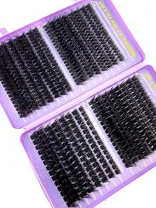 32 Rows 8-18MM C/D Curl Eyelash Book 30D-200D Cartoon Style Eyelash Clusters 0.07 Thickness Pointed Single Eyelash Clusters Suitable For Beginners Single Eyelash Strip Reusable Suitable For Party And Daily DIY - 查看 4
