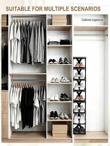 Estantería vertical estrecha para zapatos negra, estantería portátil plegable de 2/57/8/9 niveles para almacenamiento de zapatos, sin instalación, estantería independiente para pasillos, dormitorios, sala de estar, esquina y espacios pequeños - Multicolor - Ver 6