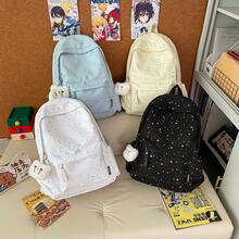 1pc Star Print Fashion Backpack With Pendant, Unisex Back To School Gift, Stylish Star Student School Bag, Large Capacity Portable Women's Backpack, Suitable For Primary, Middle, High School And College Students, Laptop Bag, High Quality Women's Bag, Great Holiday Gift And Travel Essential, Can Hold Summer Clothes - Multicolor - View 8