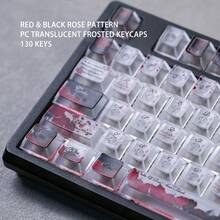 紅黑玫瑰原創PC半透明磨砂UV鍵帽，適用於機械鍵盤 - 查看 6