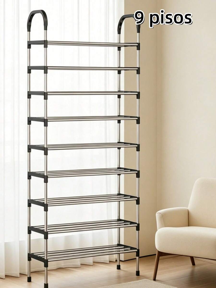 Storage Rack, Heavy Duty Metal Shoe Rack For Shoes, Narrow Shoe Rack, Shoe Organizer, Simple Shoe Rack, Shoe Box, Clothes Organizer, Storage Shoe Rack, Space Saving Standing Shelf, Easy To Assemble, Suitable For Entryway, Hallway, Bedroom, Living Room, Home, Dorm - 銀色 - 查看 1