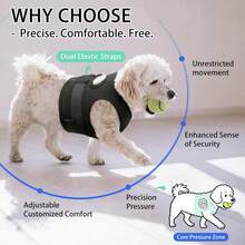 Dog Anxiety Vest, Sleeveless Calming Jacket | Adjustable Chest And Belly Wrap Design, Suitable For Most Small Dogs, Soft And Lightweight, Easy To Wear, Relieves Anxiety, Fear Of New Environments And Social Stress - Black - View 7