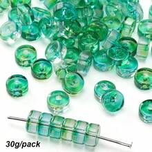 beadia 30-60g Perles d'espacement en verre transparent bicolore de 6mm, perles d'espacement de diverses couleurs pour la fabrication de bijoux DIY bracelets colliers boucles d'oreilles - perle - Voir 15