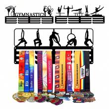 1PC Patterned Gymnastics Gold Silver Bronze Medal Display Rack, Metal Wall Decor Storage Rack, Suitable For Sports Awards, Weatherproof Display For Collectibles - Perfect For Sports Enthusiasts And Athletes - Indoor And Outdoor Display, Ideal Gift For Sports Fans And Champions - Black - View 1