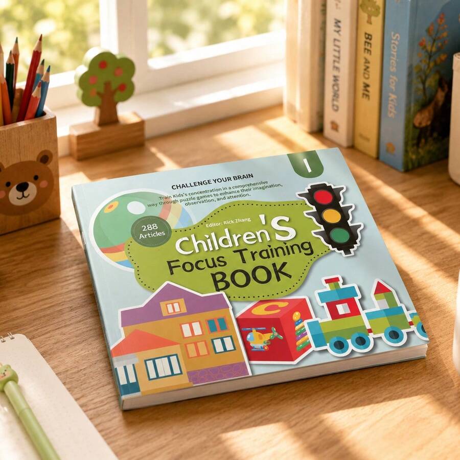 Attention Training Activity Workbook, Shape Recognition Game, Visual Thinking And Observation Puzzle Activities - Multicolor - View 1