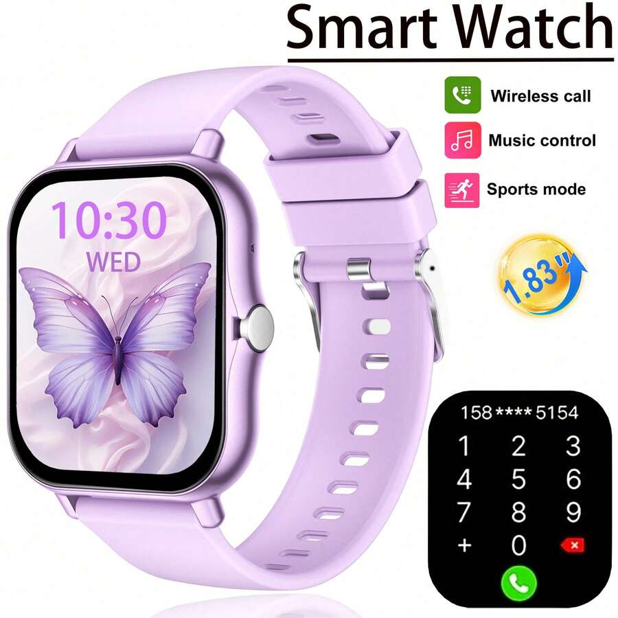 Reloj inteligente con pantalla táctil de 1,83" para niños y adolescentes, compatible con teléfonos Android, llamadas inalámbricas, recordatorio de mensajes, esfera personalizable, monitoreo de salud, regalo de Pascua 2026 - Multicolor - Ver 1