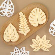 MIANXIAOXIN 4pcs Leaf Cookie Cutter Set, Maple Leaf Clay Mold, Tropical Eucalyptus Leaf Baking Tool, Clover Party Decoration - Multicolor - View 9