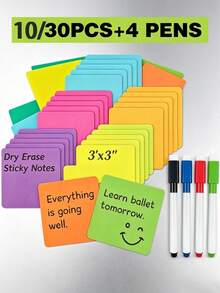 52/40/34/24/14/6/2pcs Reusable Magnetic Memo Pads, Size 7.62x7.62cm | Erasable Labels, Suitable For Whiteboards, Refrigerators, Storage Cabinets - Perfect For Office, Classroom Organization And Home Memo Use, Classroom Must Haves, Classroom Organisation, Classroom - A - View 4
