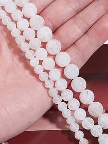 Natural Stone Beads White Exploded Quartz Crystal Bead Spacer Beads 6 8 10mm Pick Size For Jewelry Making DIY Bracelet Necklace Accessories - Multicolor - View 7