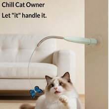 Wireless Electric Cat Toy Stick Smart Motion Butterfly Toy Powerful Desk Suction Cup Hands-Free Cat Self-Entertainment Device Durable And Scratch-Resistant USB Charging Indoor Cat Exercise Toy Simulates Hunting Builds Physical Fitness - 查看 7