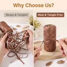 1 Roll 165g Premium Faux Leather Cord, Soft And Flexible Material, Suitable For DIY Bags, Shoes, Crochet And Knitting Crafts - Artificial Leather Thread - View 5