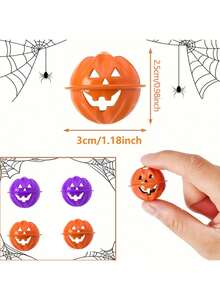 6pcs/1pc Colorful Halloween Pumpkin Decorative Bells, Suitable For Halloween Party Home Decor, Horror Theme Party Decoration, Halloween Trick Or Treat Prizes, Haunted House Decoration, Vintage Style Party Favors - One Size Fits All - View 3