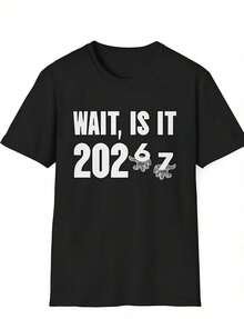 Funny T-Shirt 6 7 Meme - New Year's Eve T-Shirt 06 - T-Shirt 06-7 - Thick Cotton T-Shirt 0G - Thicker, Softer & More Durable - High Quality Pure Cotton T-Shirt 220g With E - 黑色 - 查看 1