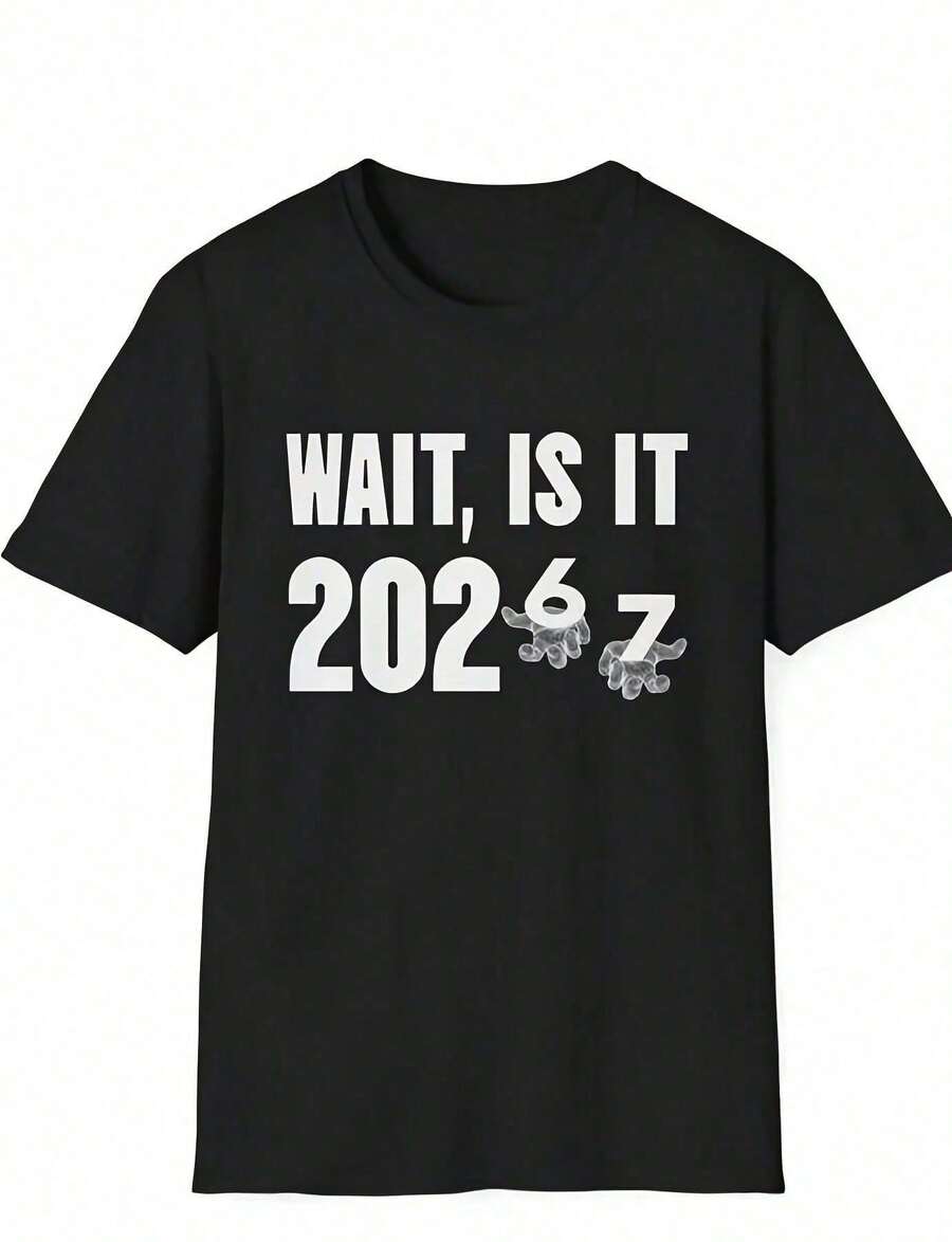 Funny T-Shirt 6 7 Meme - New Year's Eve T-Shirt 06 - T-Shirt 06-7 - Thick Cotton T-Shirt 0G - Thicker, Softer & More Durable - High Quality Pure Cotton T-Shirt 220g With E - 黑色 - 查看 1