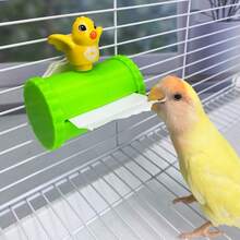 1 Set Cage-Mounted Tissue Box Foraging Toy, Bird Chewing Toy, Entertainment Cartoon Bird Decor Chewing Cage Accessory, Suitable For Budgies, Cockatiels And Lovebirds, Enriching Play And Relieving Boredom - View 6